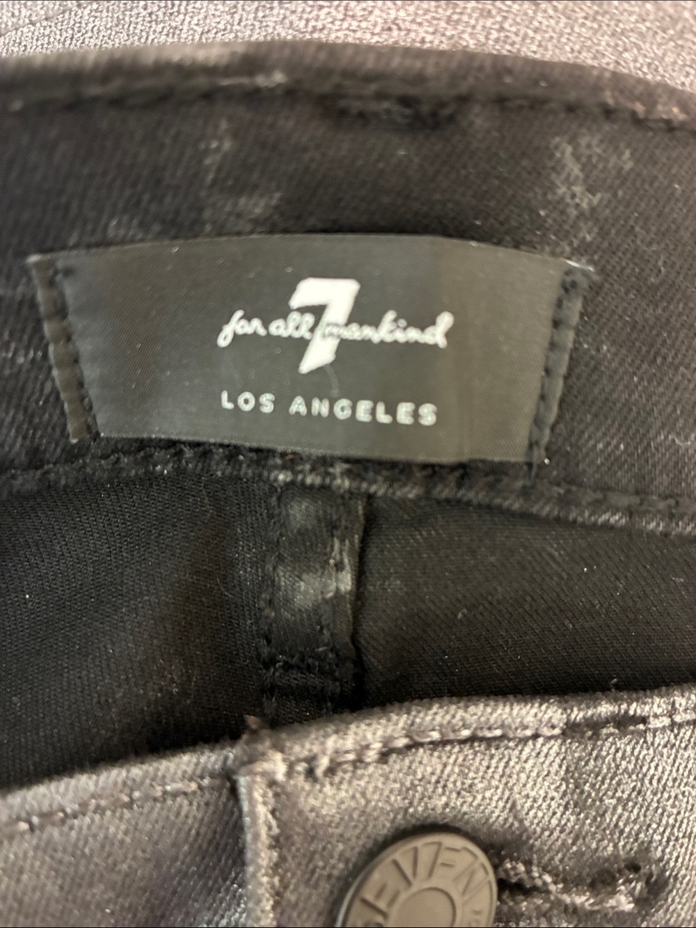 7 for All Mankind Metallic Slim Jeans - Picture 4 of 16